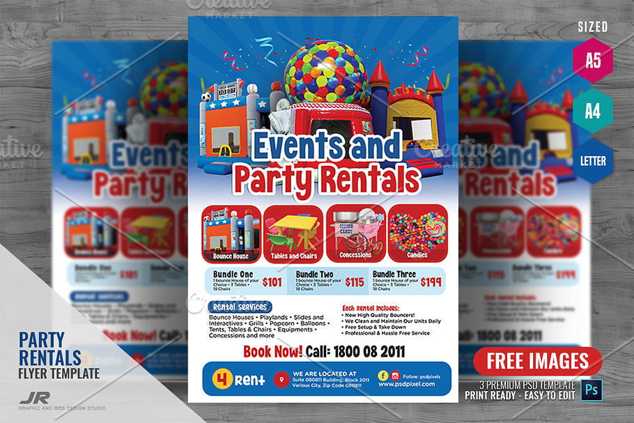 Party and Events Rentals Flyer