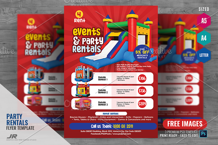 Party Rentals Promotional Flyers
