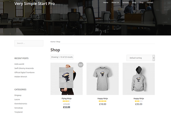 Very Simple Start Pro in WordPress Commerce Themes - product preview 1