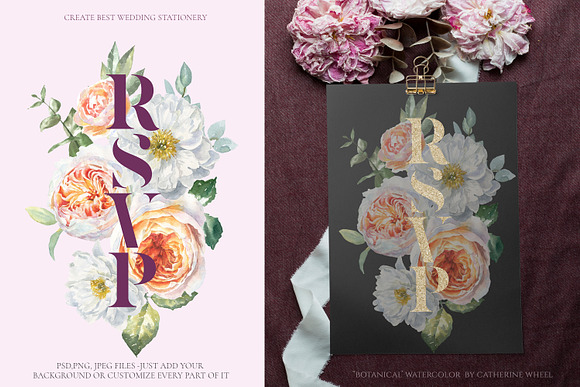 Botanical Watercolor Luxury Florals in Illustrations - product preview 24