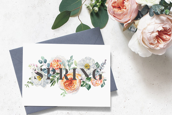 Botanical Watercolor Luxury Florals in Illustrations - product preview 25
