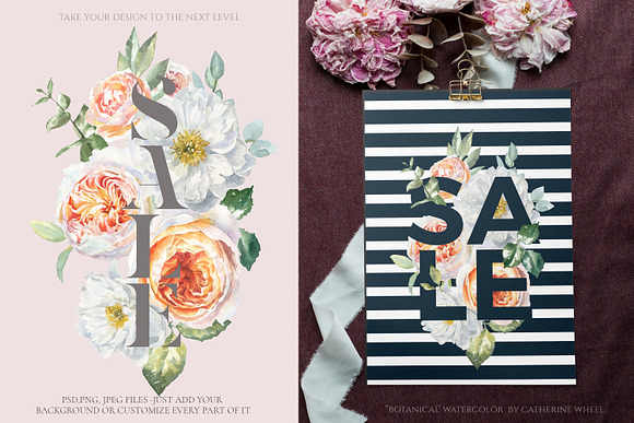 Botanical Watercolor Luxury Florals in Illustrations - product preview 26