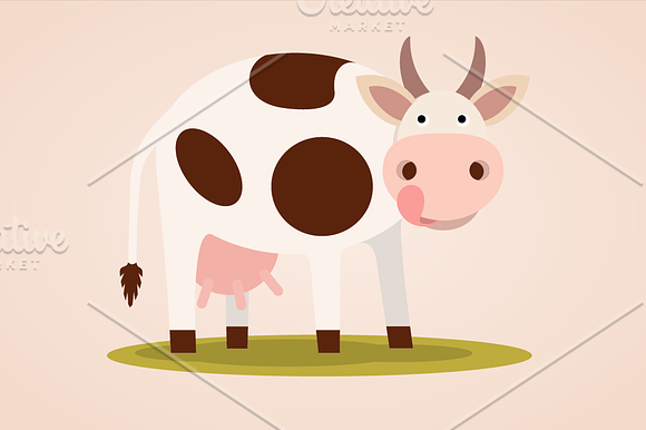 Happy farm and dairy products in Illustrations - product preview 2