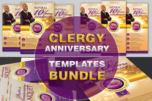 Clergy Anniversary Templates Bundle