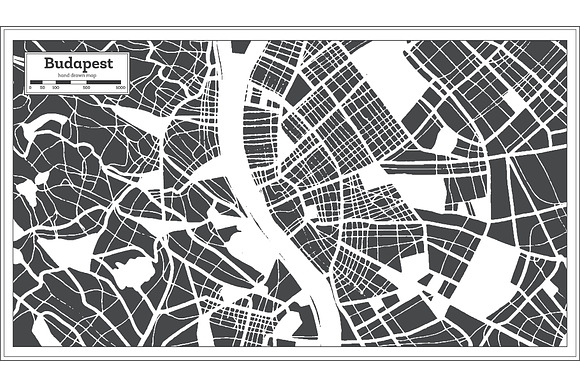 Budapest Hungary City Map in Retro in Illustrations - product preview 1