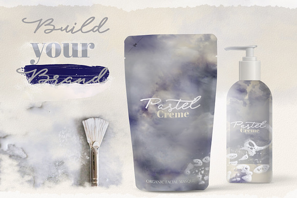 Pastel Creme Watercolor Backgrounds in Textures - product preview 1