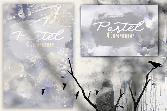 Pastel Creme Watercolor Backgrounds in Textures - product preview 2
