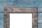 Empty frame on wooden surface