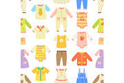 Baby Clothes Poster Pattern Vector