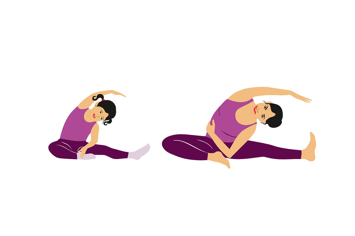Mother and Daughter Doing Yoga in Illustrations - product preview 8