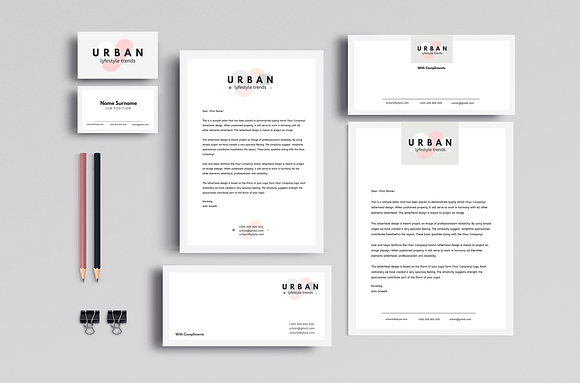 Urban style stationery set in Stationery Templates - product preview 22
