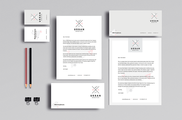 Urban style stationery set in Stationery Templates - product preview 23