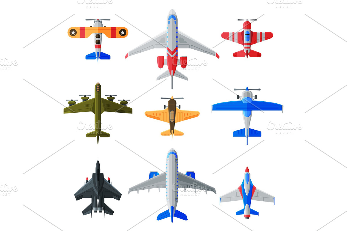 Flying Aircrafts Collection in Illustrations - product preview 8