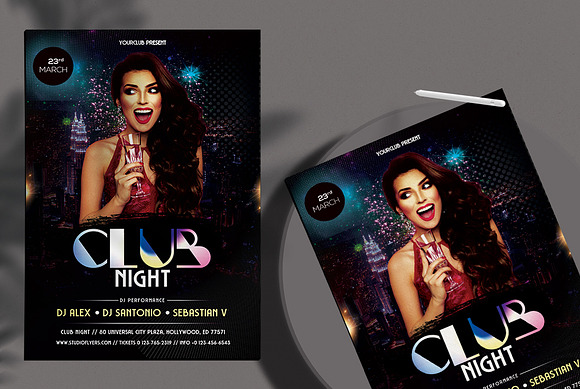 Club Night - PSD Flyer Template in Invitation Templates - product preview 1
