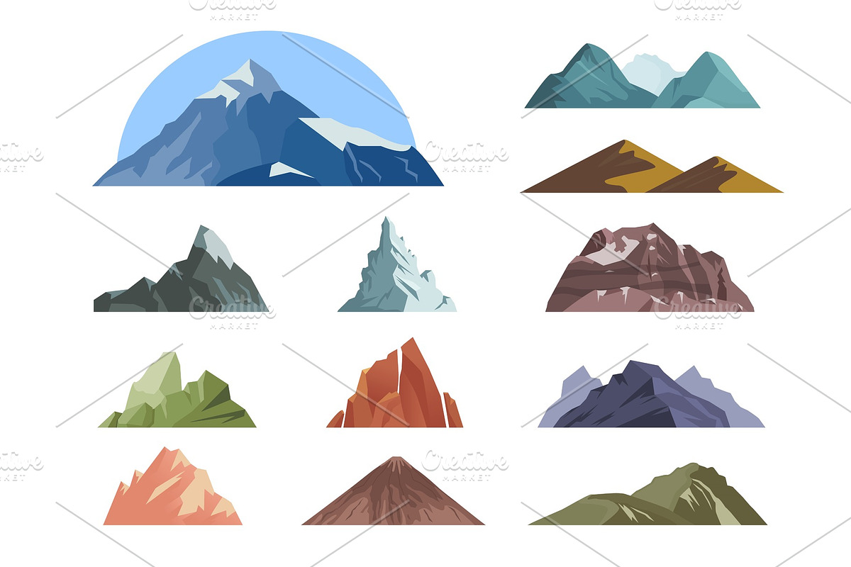 Mountain. outdoor landscape with in Illustrations - product preview 8