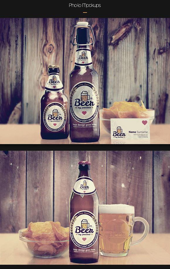 Retro Beer Package & Branding Mockup in Scene Creator Mockups - product preview 5