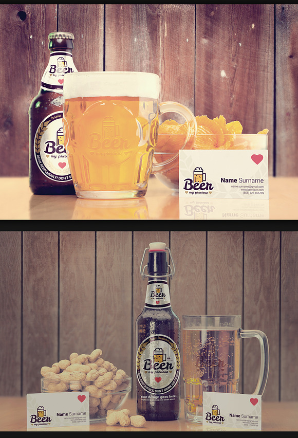 Retro Beer Package & Branding Mockup in Scene Creator Mockups - product preview 8