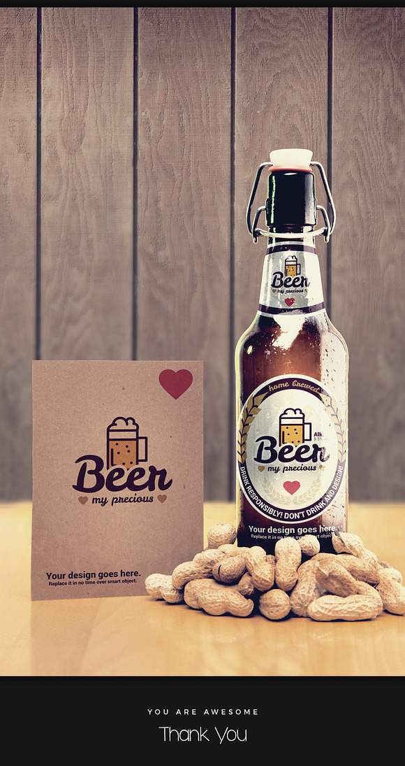 Retro Beer Package & Branding Mockup in Scene Creator Mockups - product preview 9