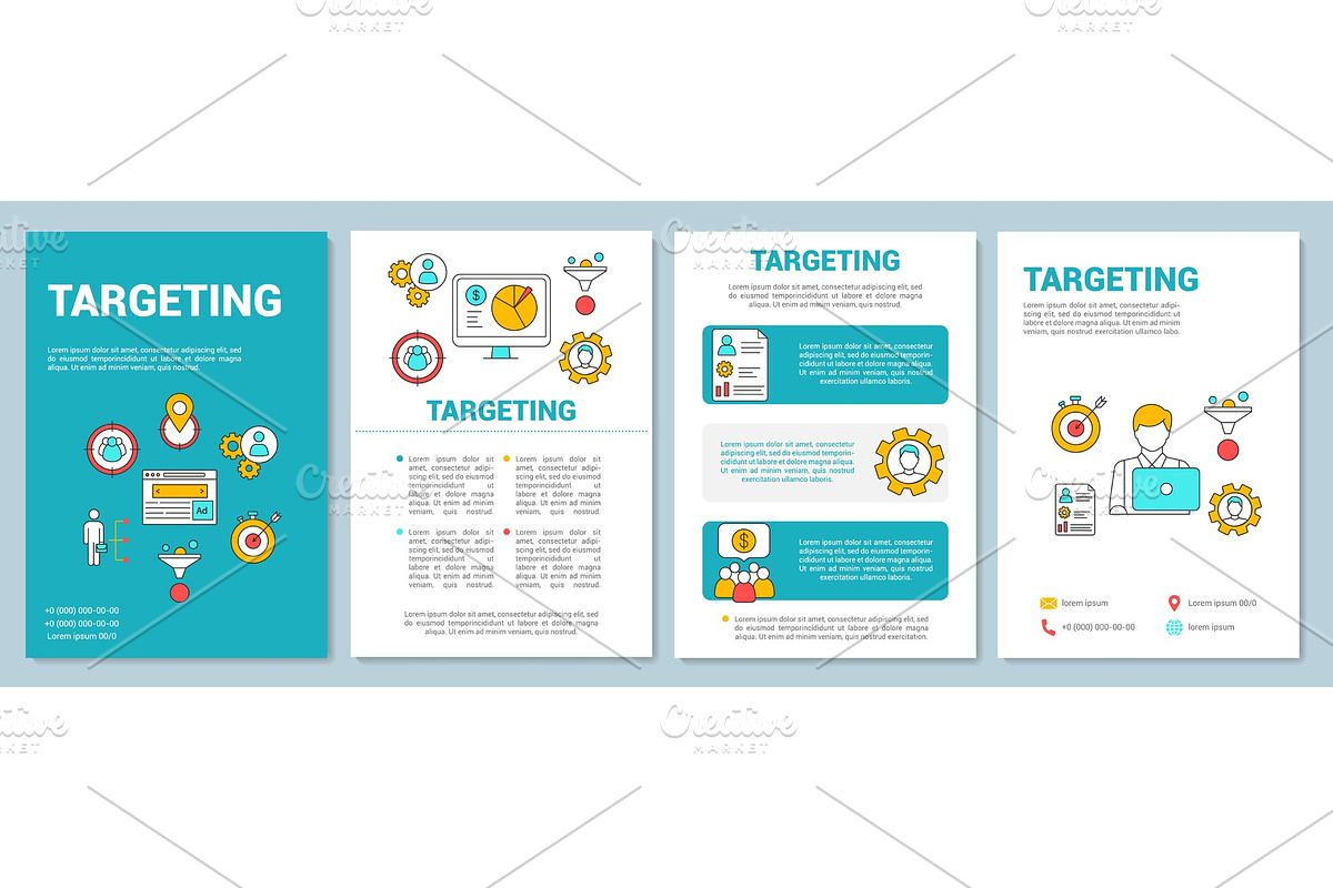 Targeting turquoise background in Brochure Templates - product preview 8