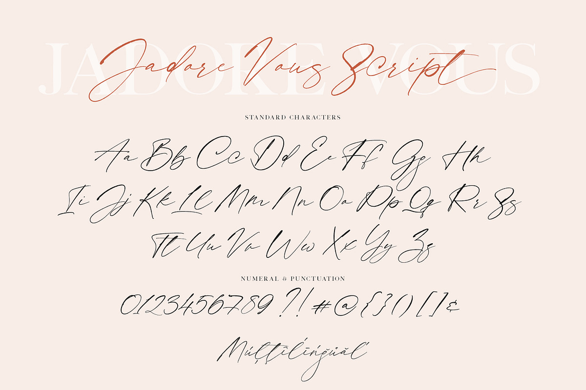 Jadore Vous | Smooth & Textured in Script Fonts - product preview 17