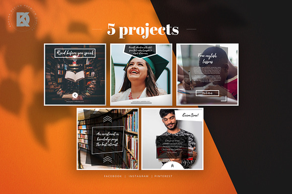 Education Social Media Pack in Social Media Templates - product preview 4