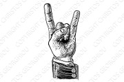 Heavy Metal Rock Music Hand Sign