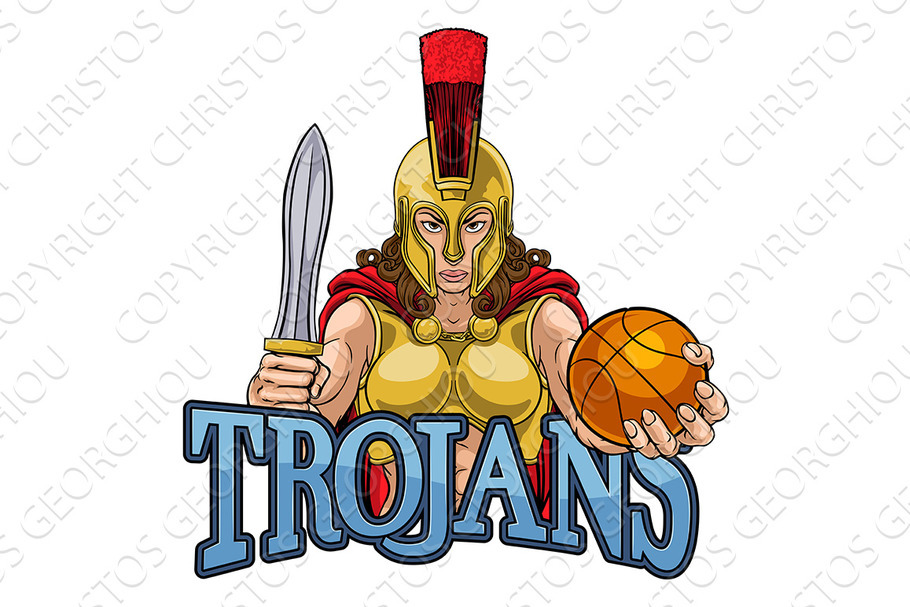 Spartan Trojan Gladiator Basketball in Illustrations - product preview 8