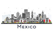 Mexico City Skyline with Gray