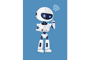 Robot and Connection Sign Vector