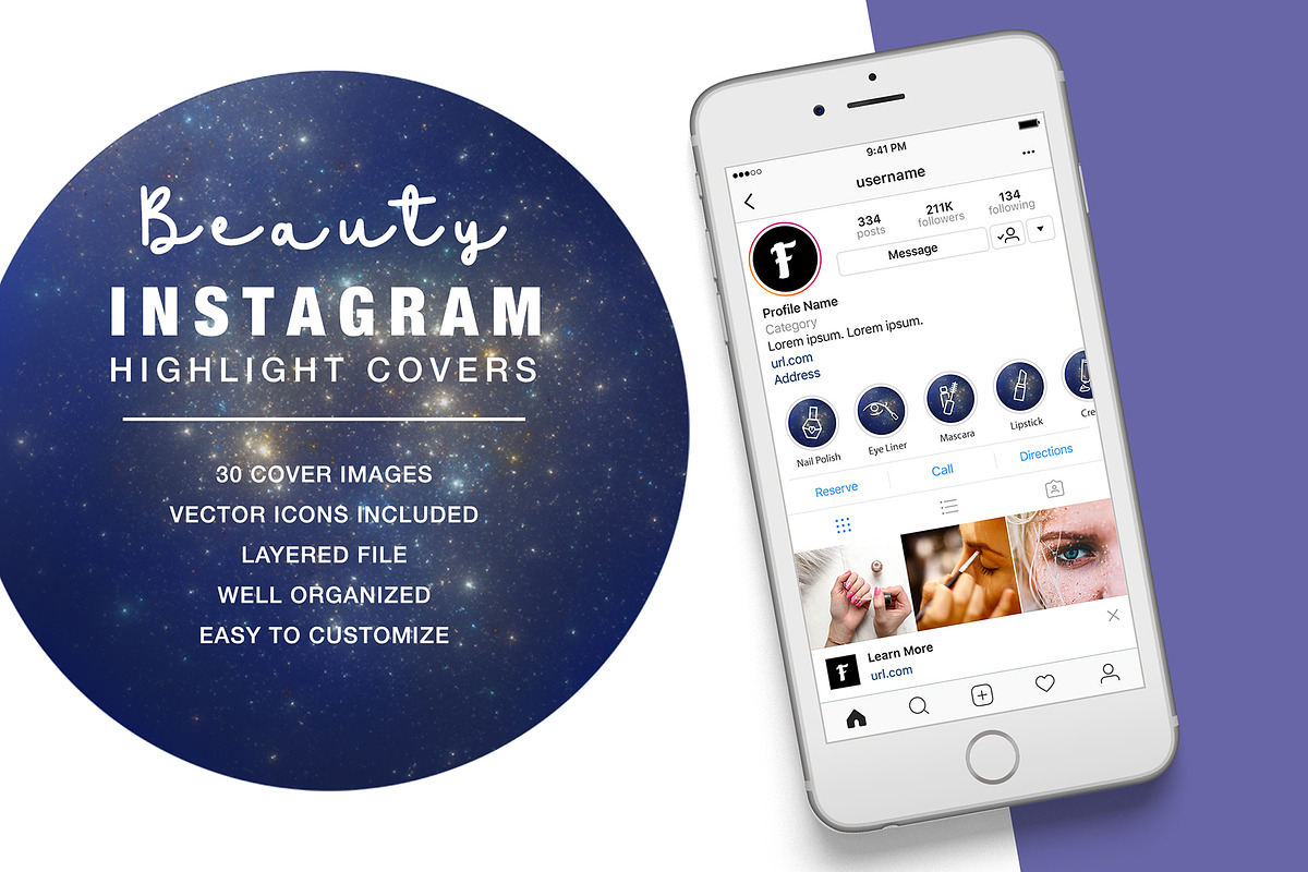 Beauty Instagram Highlight Space in Instagram Templates - product preview 8