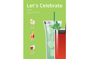 Let`s Celebrate Card Colorful Vector