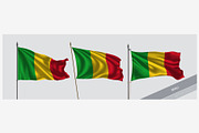Set of Mali waving flag vector