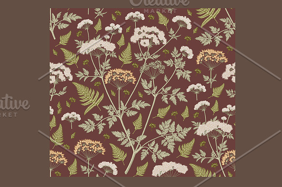 Seamless Flower Fern Tropical Exotic in Illustrations - product preview 1
