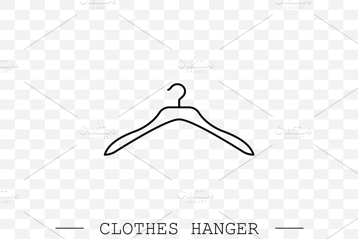 clothes hanger linear, line icon in Icons - product preview 8