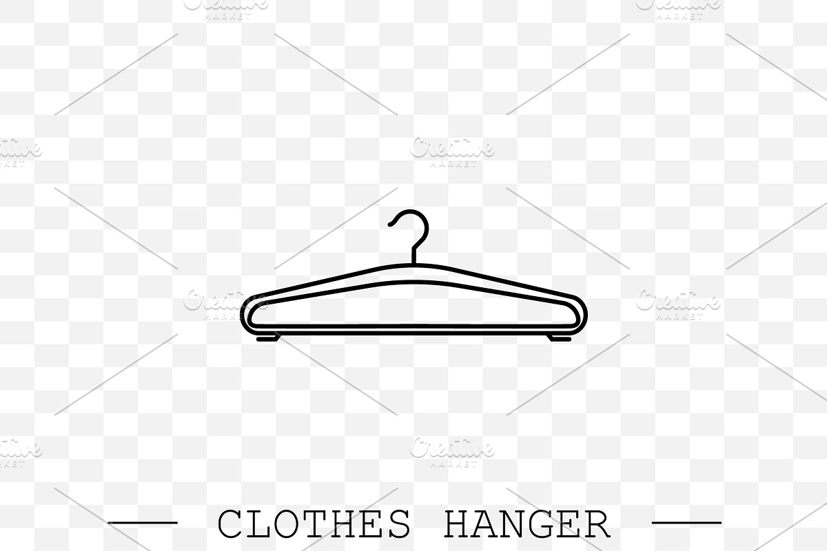 clothes hanger linear, line icon in Icons - product preview 8