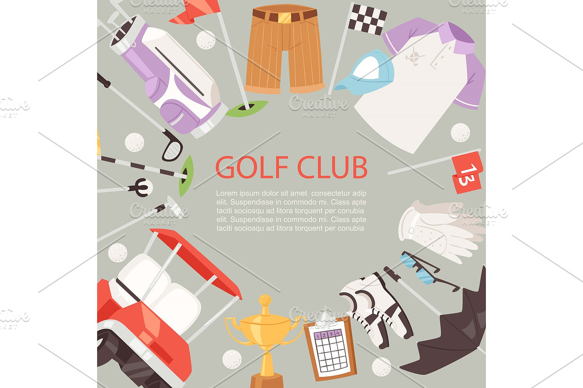 Golf club cartoon poster background in Objects - product preview 8
