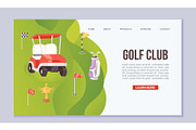 Golf tournament cartoon web template