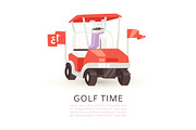 Golf time cartoon poster vector