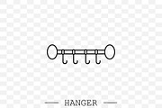 clothes hanger linear, line icon