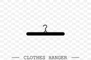 clothes hanger black icon vector.