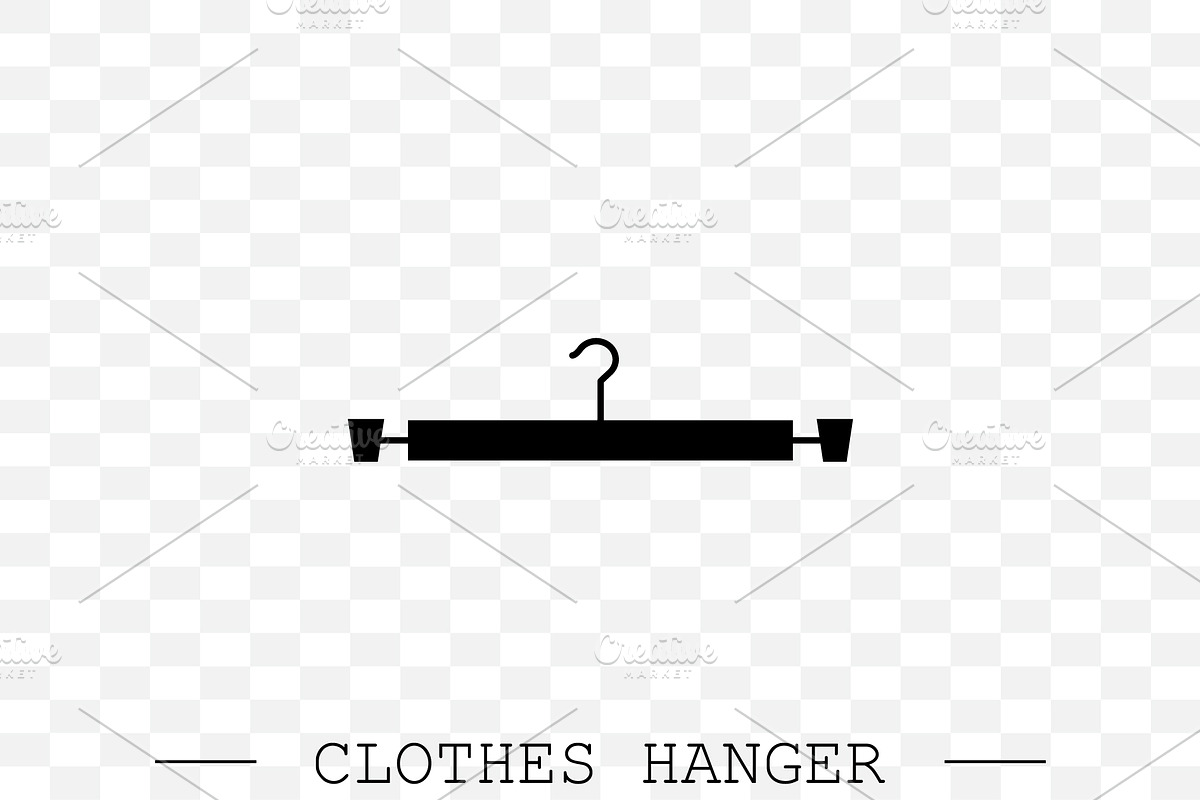 clothes hanger black icon vector. in Icons - product preview 8