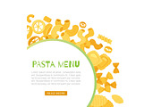 Pasta and macaroni menu banner with
