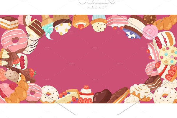 Patisserie background frame with