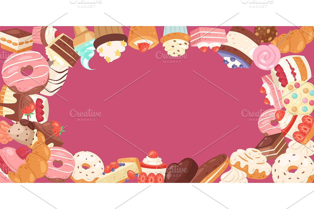 Patisserie background frame with in Objects - product preview 8