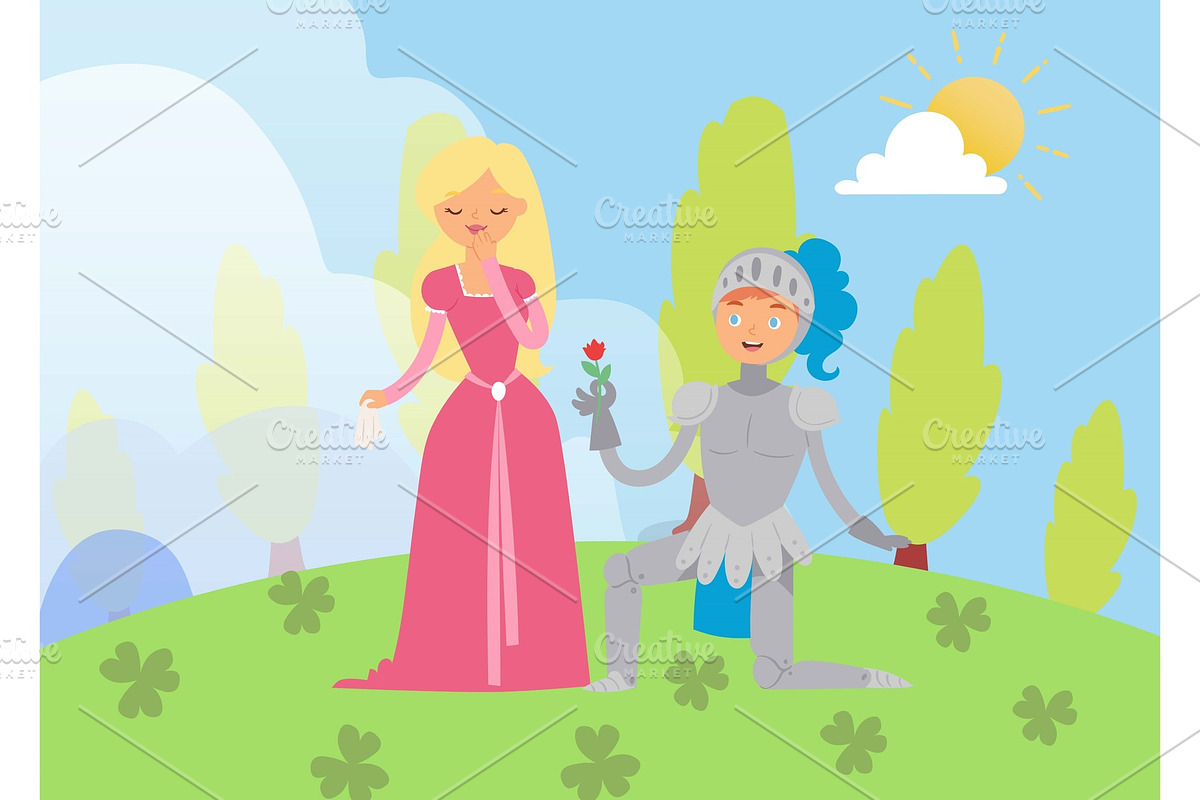 Medieval fairy love tale knight and in Illustrations - product preview 8