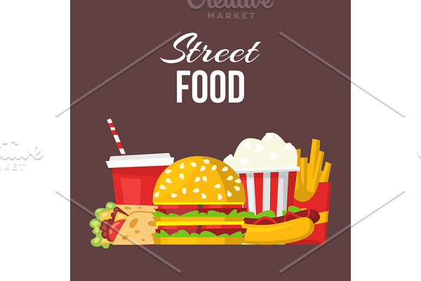Street fast food posters or banner
