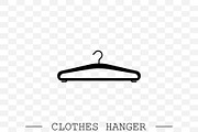 clothes hanger black icon vector.