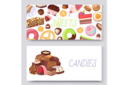 Sweets vector illustration set of