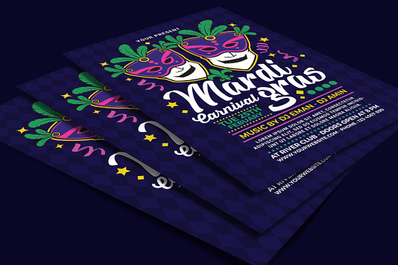 Mardi Gras Carnival in Invitation Templates - product preview 2