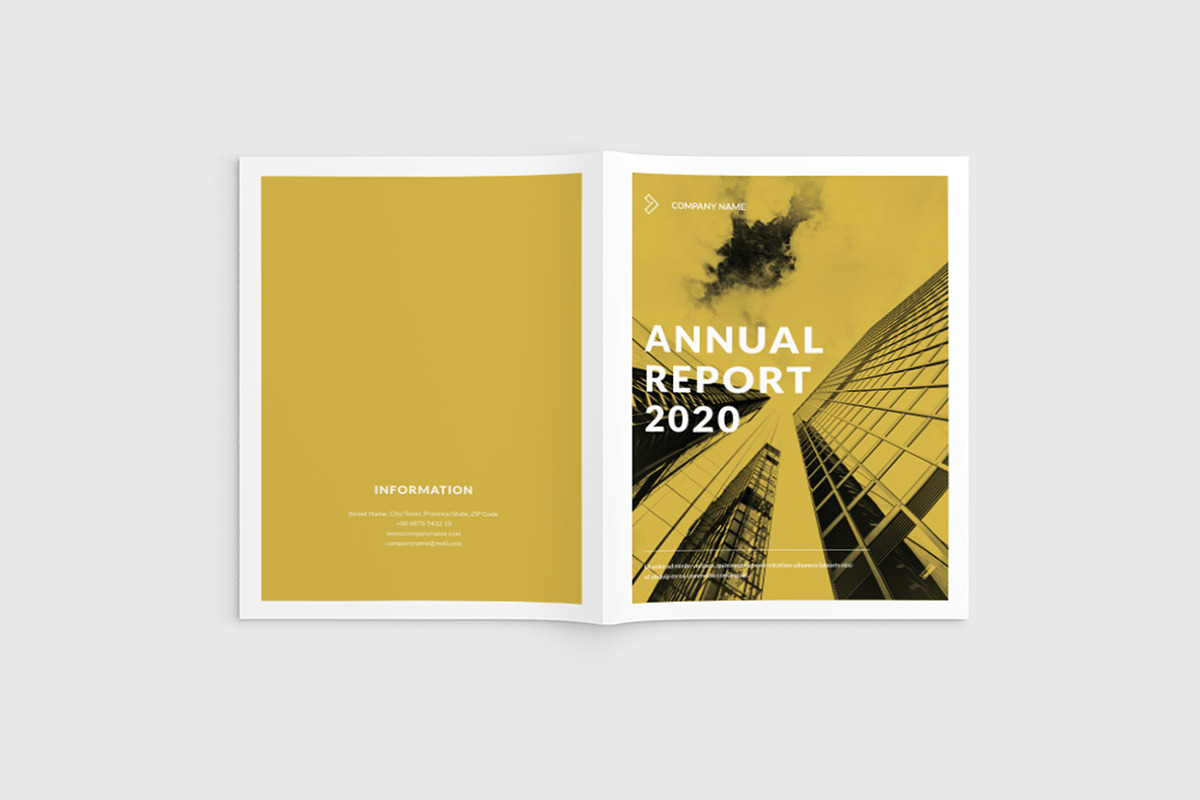 Yellow Annual Report 2020 in Brochure Templates - product preview 8
